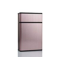 Jinfengtongxun Cigarette Box, 20 Packs of Portable Ultra-Thin Soft Packs, Hard-Packed Special Automatic Bullet-Capped Cigarette Packs, High-end Gifts, Champagne Gold (Color : C, Size : 9.26.12.7cm)