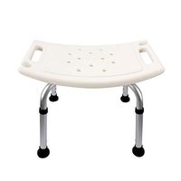 XH Bathroom Late Rehabilitation Bath Stool Bearing 220lb, Non-Slip + Aluminum Alloy + Blowing Plastic + Suction Pad, White Height Adjustable