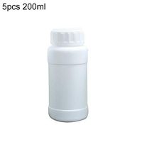 Yamalans 5Pcs 200ml Empty Plastic Storage Bottle Refillable Container Travel Lab Supplies Storage Bottle for Chemical Liquid Pill Drug White 200ml