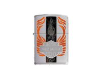 Zippo Custom Ligher - Harley Davidson Motorcycles, Flaming Winged Bar & Shield Logo, New for 2011