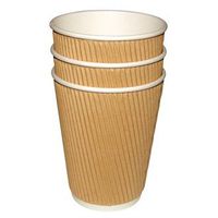 WIN-WARE 40 x Disposable Hot drinks Cups / Mugs. Suitable for Teas, Coffees , Espresso and all Hot Beverages. Insulated Ripple Wall Cups for parties, BBQs, Picnics and Events (Capacity: 8 oz)