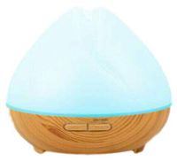 GS Tech Smart Home Wifi Multi Color 400ml Ultrasonic Wood Grain Essential Oil Diffuser - Compatible With Google Home And Alexa
