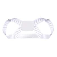 MKLF Back Posture Corrector Brace for Women and Men-Comfortable and Adjustable Clavicle Support for Upper Back Helps with Upper Back Pain Includes Resistance Band(White),White,L