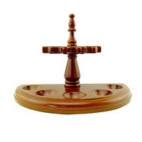 SHZONS Tobacco Pipe Rack for 3 Smoking Pipes Genuine Wooden Pipe Rack