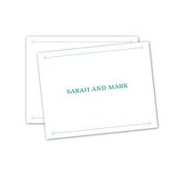 Line Criss Cross Personalized Note Card - Teal