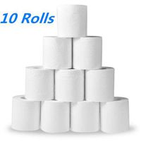 10 Roll White Paper Towels Rolls Toilet Roll 3 Layers Tissue Roll Kitchen Toilet Paper,Quantity Hollow Replacement Roll Paper Home Bath Toilet Roll Paper Supplies Decor Tissue Roll