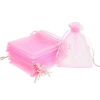 100Pcs Sheer Organza Bags Jewelry Candy Drawstring Pouches for Wedding Party Christmas Favor Gift Bags
