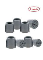 Crutch Tips - Replacement Medical Walker Drive Cane or Commode Caps, 1 Inch, 8 Counts, Gray