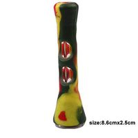 Daxin Mini Silicone Straw with Anti Overflow Cover,Replaceable Stainless Steel Bowl Screen,Unbreakable Reusable Filter Accessories for Travel,Camping,Car,Pub