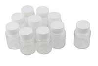 50PCS 30ml/1oz Empty Refillable Plastic Round Medicine Bottles Storing Pill Tablet Container Holder Convenient Case Box Portable Travel Bottles (White)