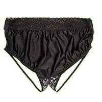 8083202XLR - OPTIONS Ladies Backless with Split-Lace Crotch and Built-In Barrier/Support, Black, Right-Side Stoma, X-Large 10, Hips 45 - 47