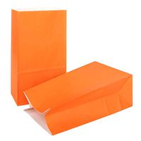 KEYYOOMY Small Bright Color Paper Bags Orange Party Goody Bags for Wedding Baby Shower Kid’s Birthday Party (Orange, 50 CT, 3.5 X 2.4 X 7.1 in)