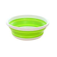 BeesClover Portable Lightweight Multi-Purpose Round Collapsible Wash Basin Fruit Bowl Medium Green