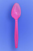 Wow Plastics Inc. Medium Weight Spoon 6" - Neon Pink - 2/500 (1,000/Case)