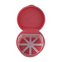 Healifty False Teeth Container Plastic False Teeth Bath Box Retainer Dental Orthodontic Mouth Guard Storage Container Holder with Strainer Net (Pink)