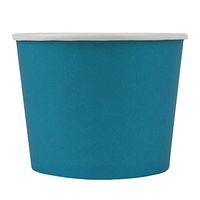 [100 Count] Blue Paper Ice Cream Cups - 12 oz Eco-Friendly Dessert Containers - Perfect For Your Yummy Foods! Many Colors & Sizes - Frozen Dessert Supplies