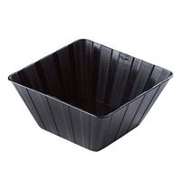 BalsaCircle 48 pcs 7 oz Black Striped Plastic Bowls - Disposable Wedding Party Catering Tableware
