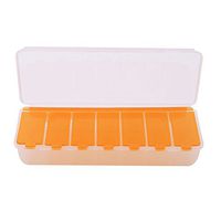 Hi-Unique 7 Day Pill Organizer, Clear Portable Weekly Pill Box for Pills/Vitamin/Fish Oil/Supplements,Orange