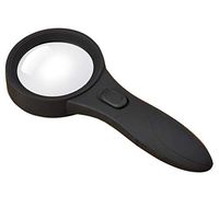 Loupe 5X Handheld Illumination Magnifier with LED Light HD Lens for Book Reading Jewelry Identification Watch DIY Crafts Engraving and Repair Black Effective 60mm ABS Magnifier