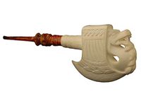 Meerschaum Pipe - Dragon Axe Pipe from Master Carver I. Baglan - Tobacco Smoking Pipe Hand Made from the Finest Block Meerschaum - New