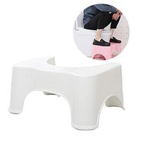 Non Slip Toilet Bath Squat Step Stool Potty Bathroom Squat Aid Constipation Piles Relief, White, Plastic