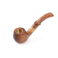 KEOA Pear Wooden Tobacco Pipe, Classic Carving Smoking Pipes Hand Made Suitable for Traditional Smokers