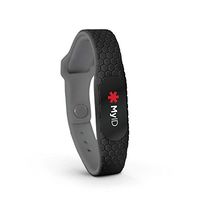 MyID Hive Medical ID - Store Medical Information for Free - Super Comfortable Silicone Material - Perfect for Those with Diabetes, Autism, Etc - Fits Kids & Adults - Black Pod (Black M/L)