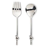 Abbott Collection Stainless Steel Knot Handle Salad Servers (2 Pieces)