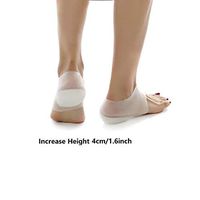 Height Increase Insole, 2Pcs/1Pair Unisex Invisible Breathable Height Increase Socks Heel Pads Silicone Insoles Foot Massage Care, Increase Height 4 cm