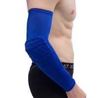 Workouty Arm Brace Elbow Pads Compression Sports Sleeves for Baseball Basketall Tennis Workout (Blue, L)