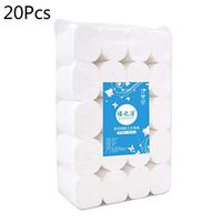Rhfemd 20 Rolls Toilet Tissue Paper No Fluorescent Virgin Wood Pulp 4-Ply Skin Care Tissue