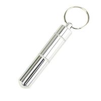 LIOOBO 2PCS Aluminum Alloy Pill Holder Keychain Fob Holder Waterproof Travel Medication Case Toothpick Holder Bottle Container