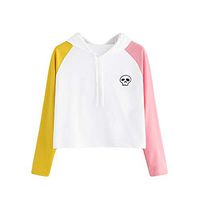 FRC0LT Hoodies, Womens Kawaii Clouds Printing Long Sleeve Casual Sweatshirt Pullover (S, Cute Skull)