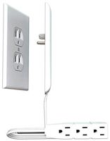 Sleek Socket Ultra-Thin Electrical Outlet Cover | Hides Ugly & Unsafe Plugs & Cords | 3 ft. Oversized Outlet Cover with 3 Outlet Power Strip | UL/CSA Safety Certified