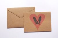 Boston Terrier Pink Heart Stationery Note Card Set