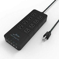 [Power Center Series] Elivebuy 5-Port (3x1Amp+2x2.4Amp) Desktop Smart USB Charger for iphone/Android Smartphone + 6 Outlet Home/Office Power Strip w/ UL Certified U.S.Standard Plug (Black)