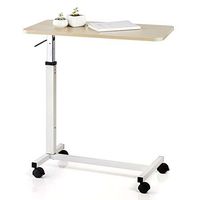 Adjustable Over Bedside, Hospital Medical Bed Table, Overbed Table Home Desk, Movable Sofa Side Table, Computer Desk for Reading, Eating, Bedridden, Elderly, Patient
