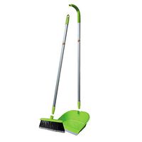 Broom and Dustpan With Long Handle Telescopic Up Non-stick Hair Extra Long Handle Multi-Function Broom And Dustpan Soft Brush Non-Slip Handle Broom Set Home Kitchen Schools Toilet Garden