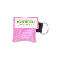 LFOEwpp7-Lightweight and Impact-resistant，First Aid Keychain Emergency CPR Respiration Breathing Face Mouth Shield - Pink