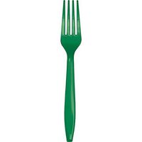 Club Pack of 288 Emerald Green Premium Plastic Party Forks