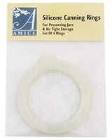 HIC Silicone Replacement Gasket Seals, Fits Regular Mouth Canning Jars, 3.75 x 3.75-Inches, Set of 4