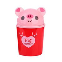 Mini Desktops Garbage Bin, Vinjeely Creative Cute Animals Living Room Trash Can Rubbish Container (Red)