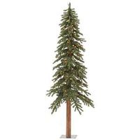 Vickerman Pre-Lit Natural Alpine Tree with 250 Multicolored Dura-Lit Lights, 6-Feet, Green