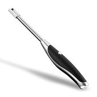 Tecrocs Multi-Purpose Arc Lighter with Bottle Opener, USB Rechargeable Electric Candle Lighter, Windproof BBQ Lighter Flameless with Flexible Long Neck, Battery Display, Safety Switch (Black)