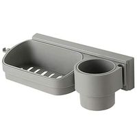 Creative Suction Hair Dryer Rack, Wall Mount, Muti-Function Plastic Bathroom Hair Dryer Holders, Adhesive Hair Care & Styling Tool Organizer for Hair Straightener (Color : Gray)