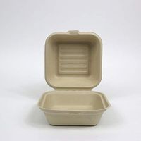 Total Papers, 6"x 6" Clam Shell Container, 500 per case. Environmentally Responsible 100% Biodegradable, Compostable Wheat Straw Fiber (NOT White Color Bagasse, NOT Bleached) Tree Free