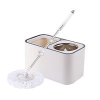 Mopping Rotating mop 2-6 mop heads automatic Rotating mop hands Free Household lazy mop Washing and drying double barrels in one Buckets (Size : 2 Mop head)