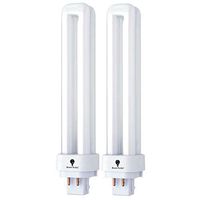 2 Pack 18 Watt Double Tube Bulbs 3500K Direct Generic Replacement for PLC Panasonic FDS18E35/4 18W 3500K Warm White Double Tube, 4 Pin G24q-2 Base, Compact Fluorescent Light Bulbs CFL