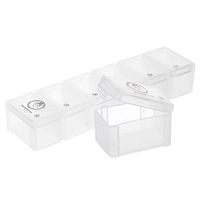 Sembem 6pcs Small Square Capacity Pill Case Plastic Box Set with Connection