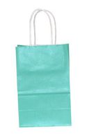 Premier Packaging AMZ-204003 15 Count Colors on White Shopper Gift Bag, 5.25 by 8.25-Inch, Turquoise